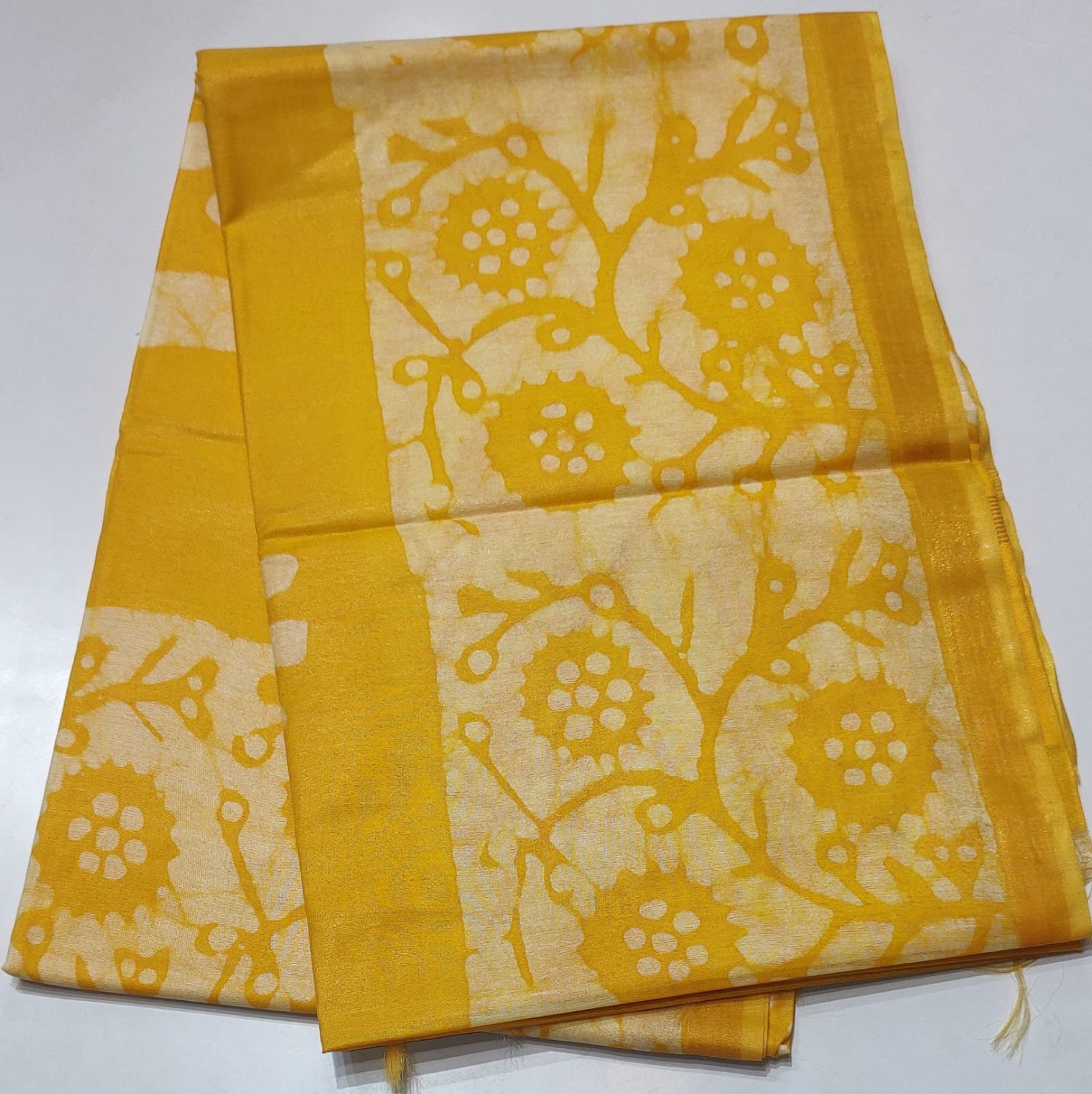 Chanderi bartic print saree bartic print saree
