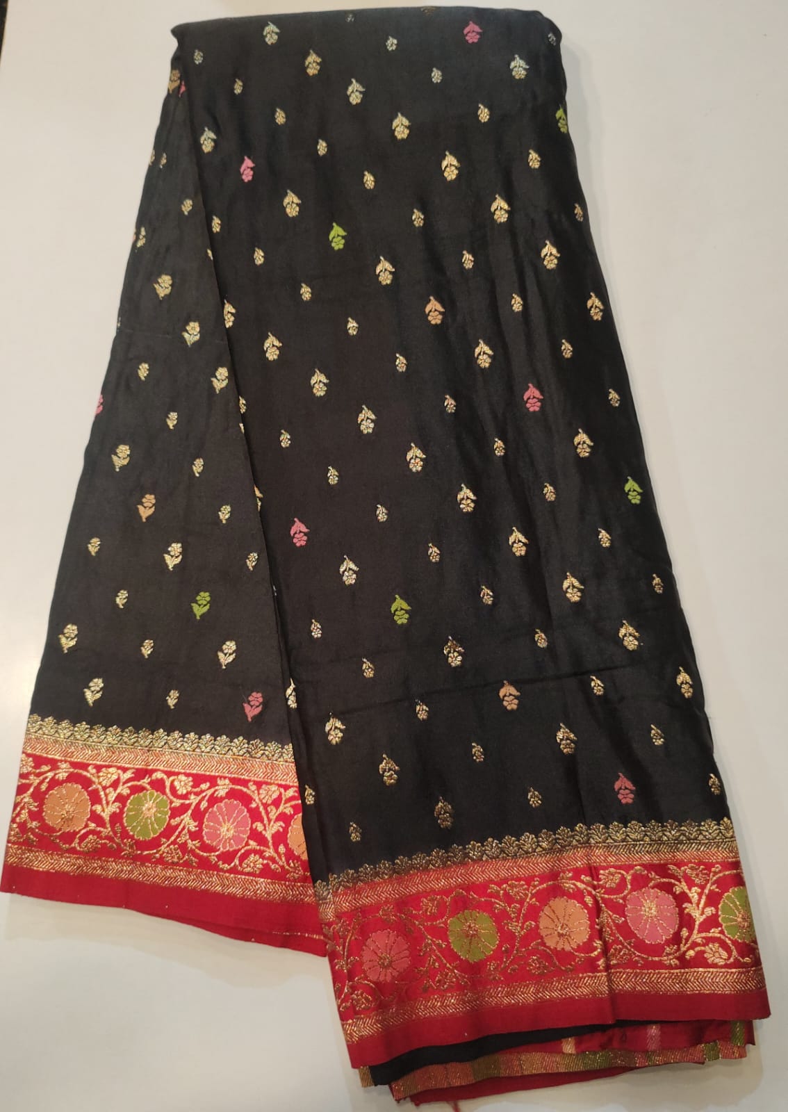 BLACK mashru benarasi silk saree mashru benarasi silk saree