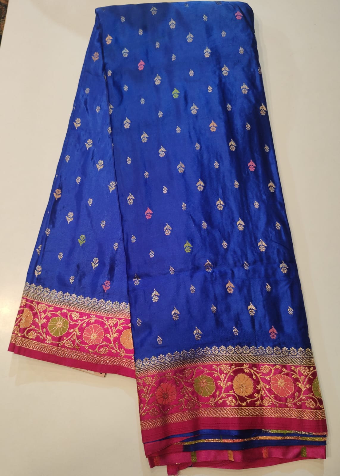 BLUE mashru benarasi silk saree mashru benarasi silk saree